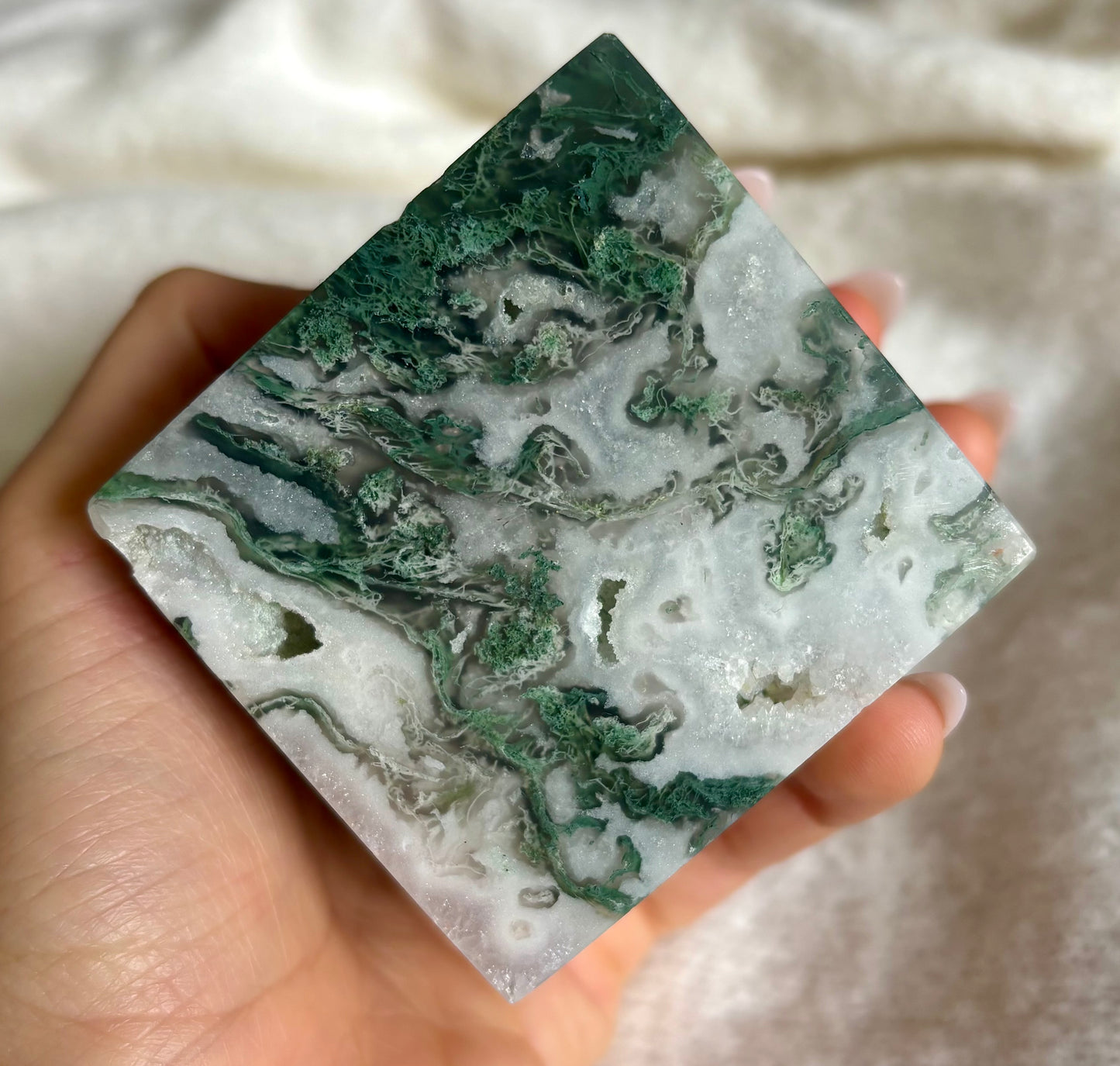 Druzy Moosachat Statementwürfel