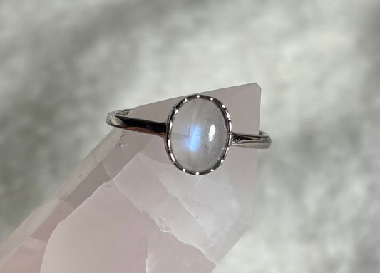 925 Sterling Silber Moonstone Ring